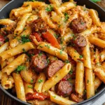 Creamy Cajun beef Sausage Pasta