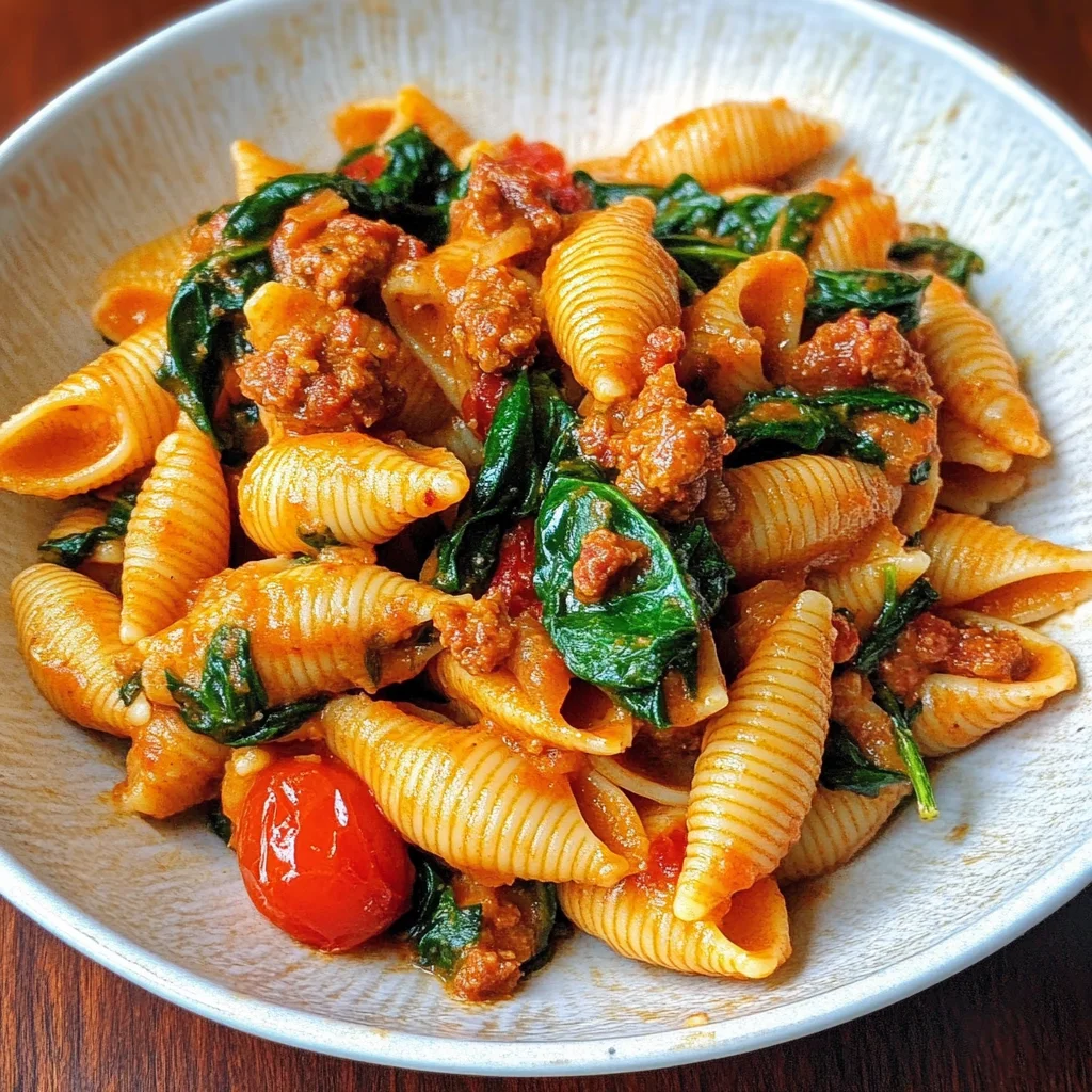 Creamy Chorizo Pasta with Spinach