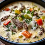 Creamy Philly Cheese Steak Soup
