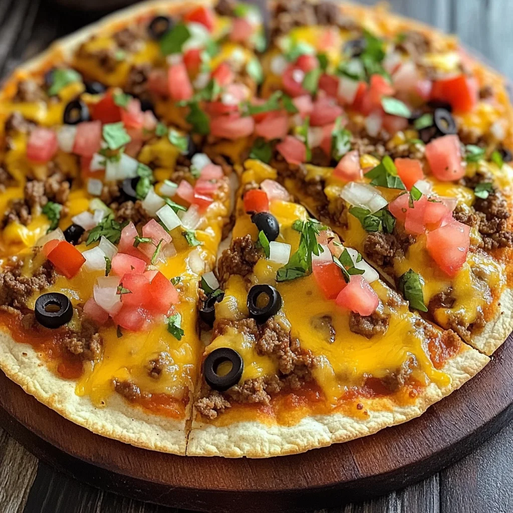 Crispy Mexican Pizza with Seasoned Beef and Refried Beans Recipe