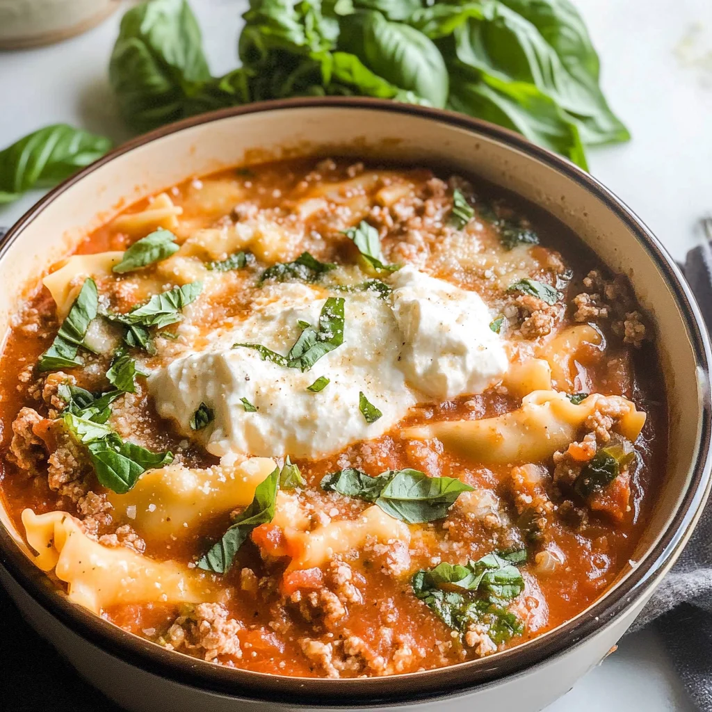 Easy Creamy Lasagna Soup