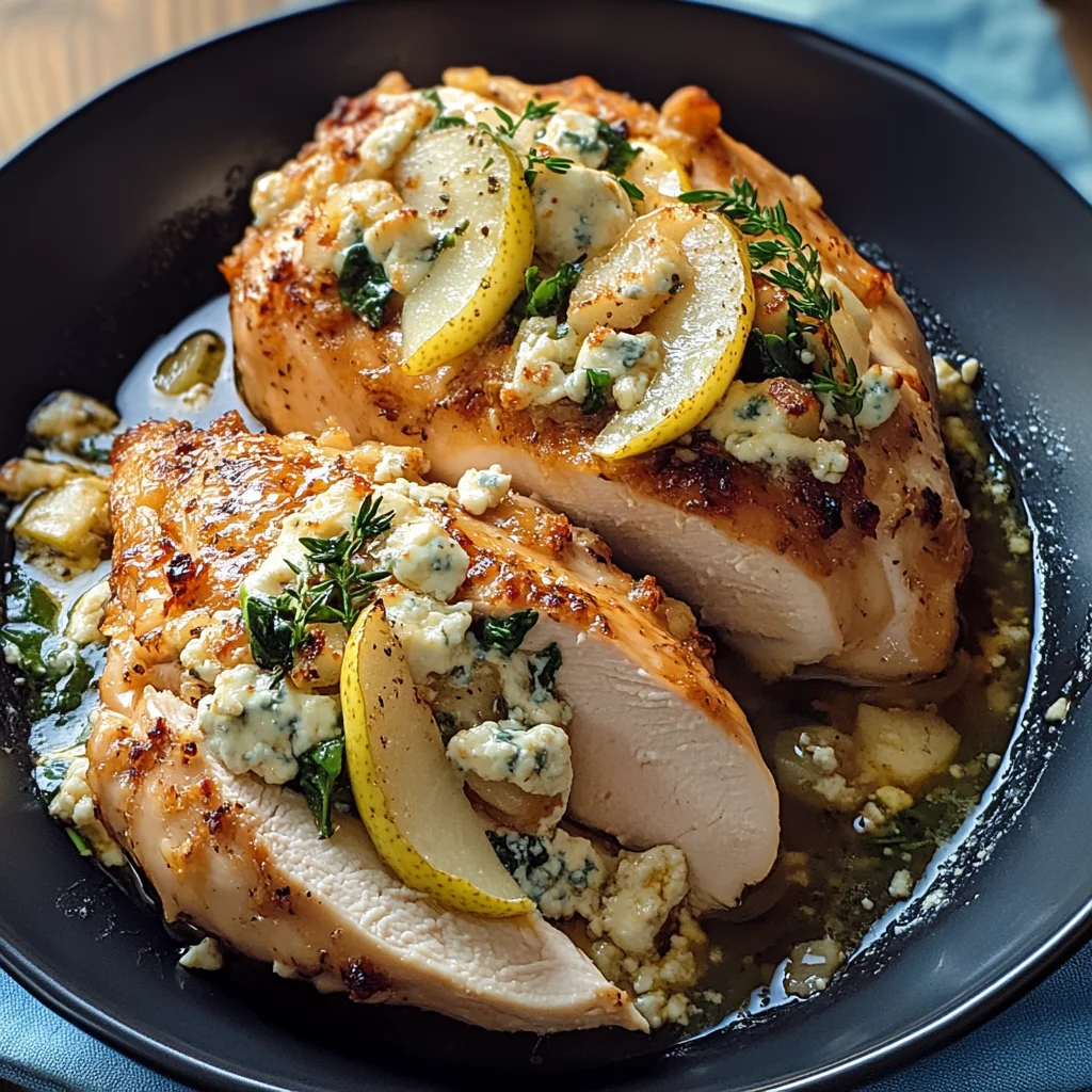 Pear and Gorgonzola Stuffed Chicken