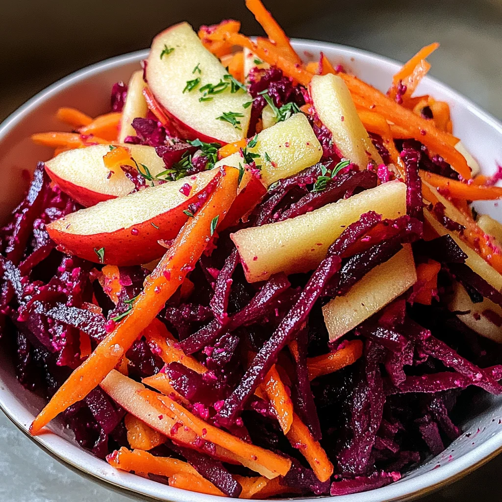 Raw Beet Salad with Apples and Carrots