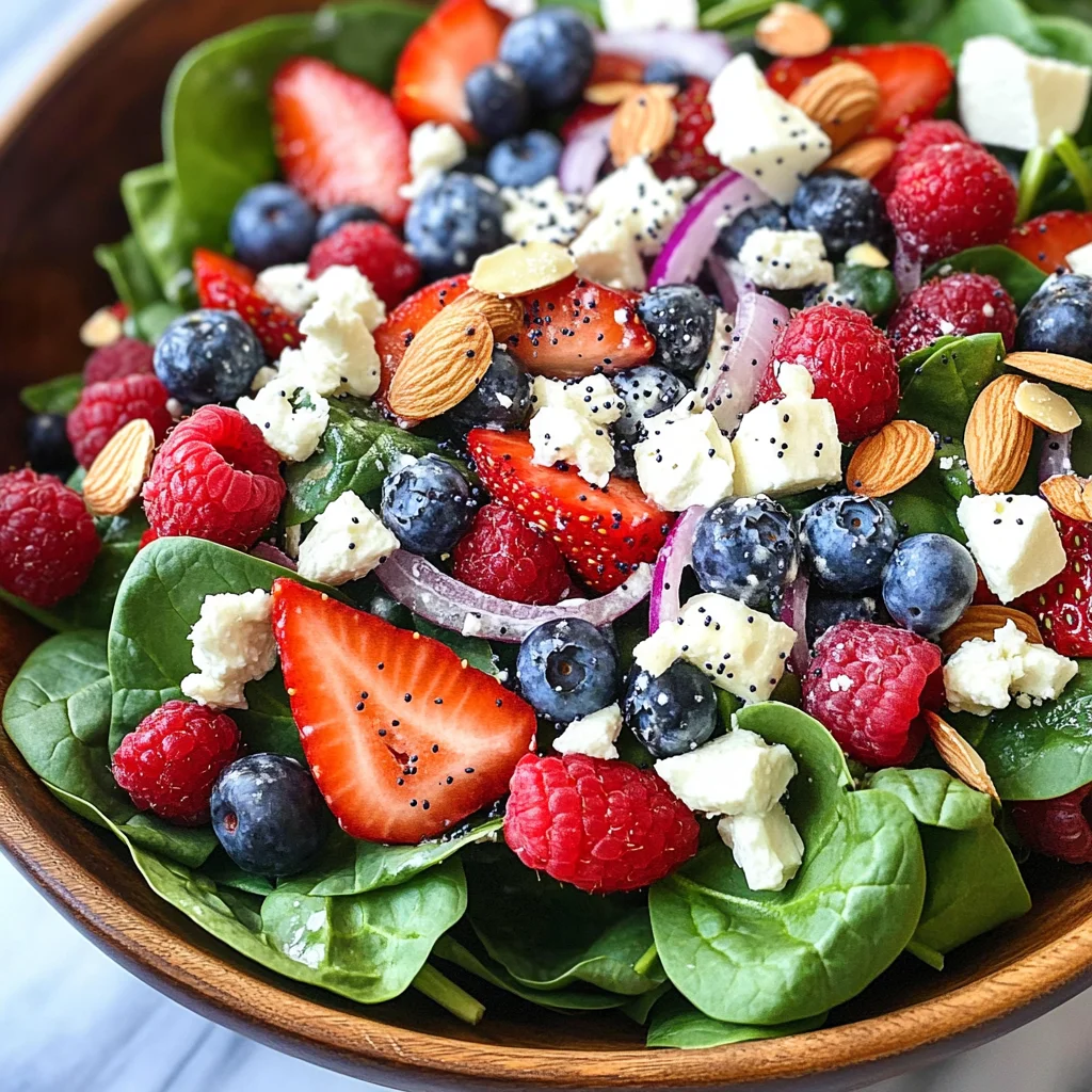 Spinach Berry Salad with Sweet Poppy Seed Dressing