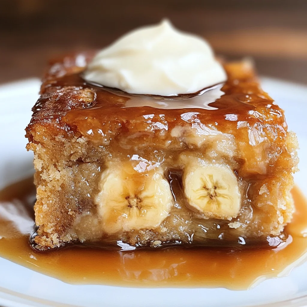 Sticky Banana Bread Pudding Cake