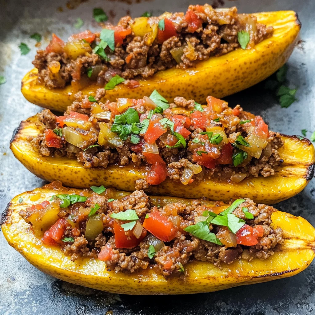 Stuffed Plantains (Canoas de Platanos)