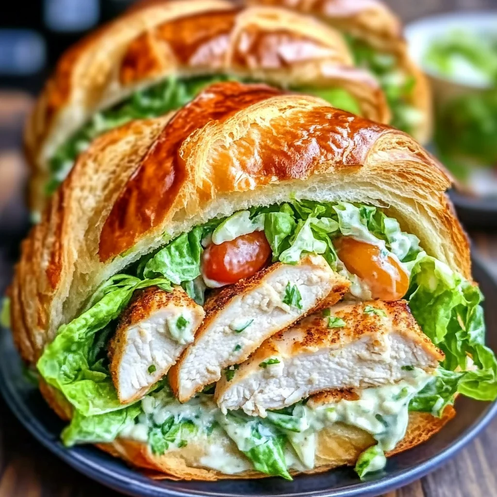 Chicken Caesar Salad Croissant Sandwich