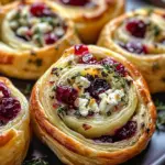 Cranberry Cream Cheese Pinwheels with Feta & Herbs