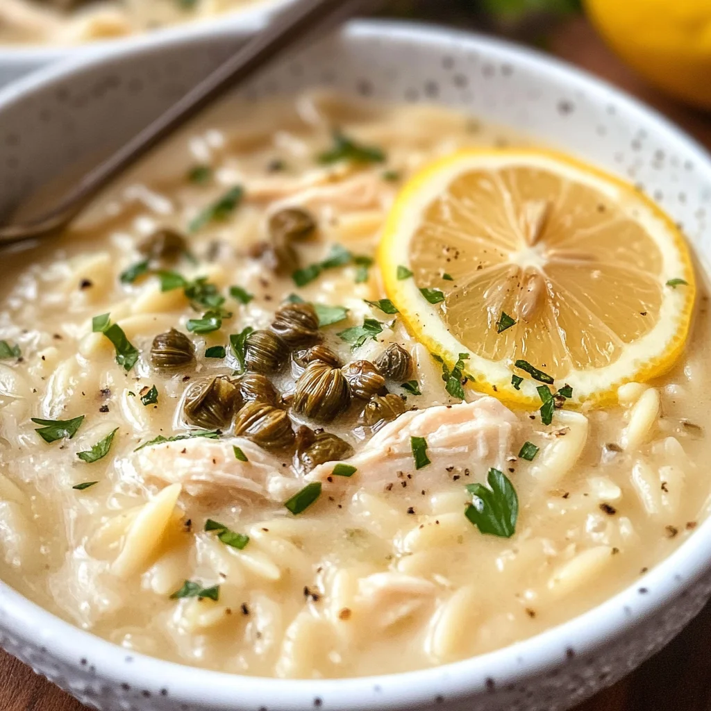 Creamy Lemon Chicken Orzo Soup