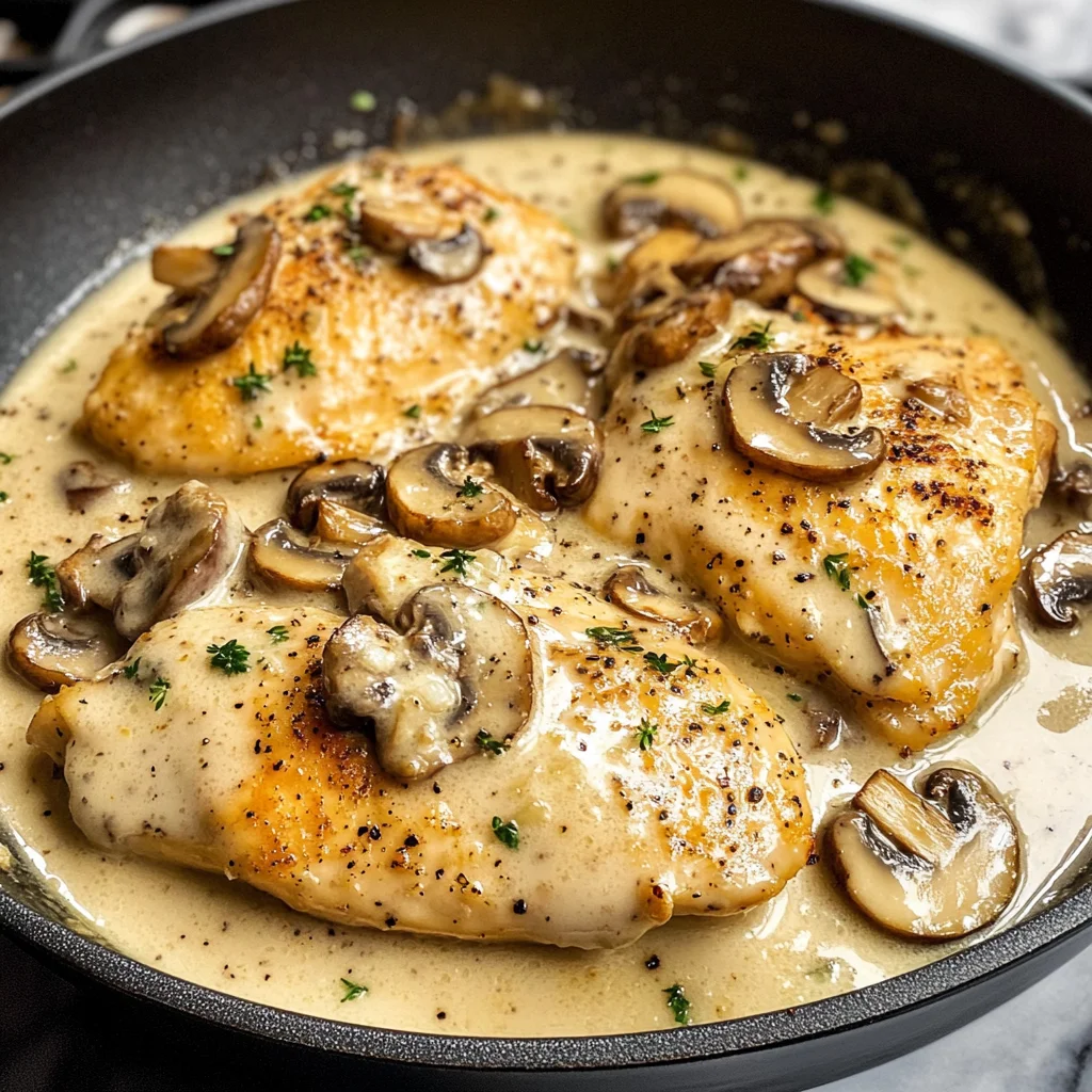 Creamy White apple vinegar Mushroom Chicken