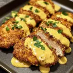 Crispy Pretzel Crusted Chicken with Cheddar Mustard Sauce Recipe
