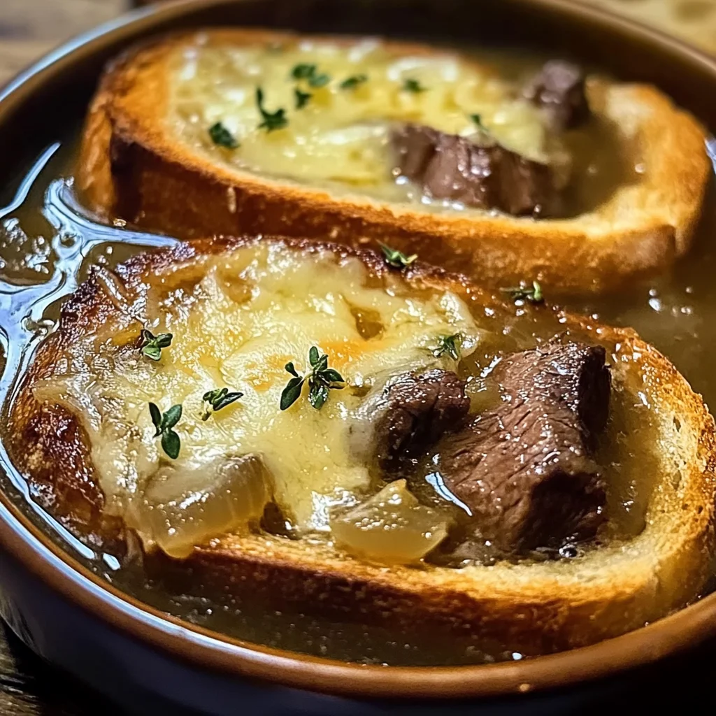 French Onion Short Rib Soup with Gruyère Toast