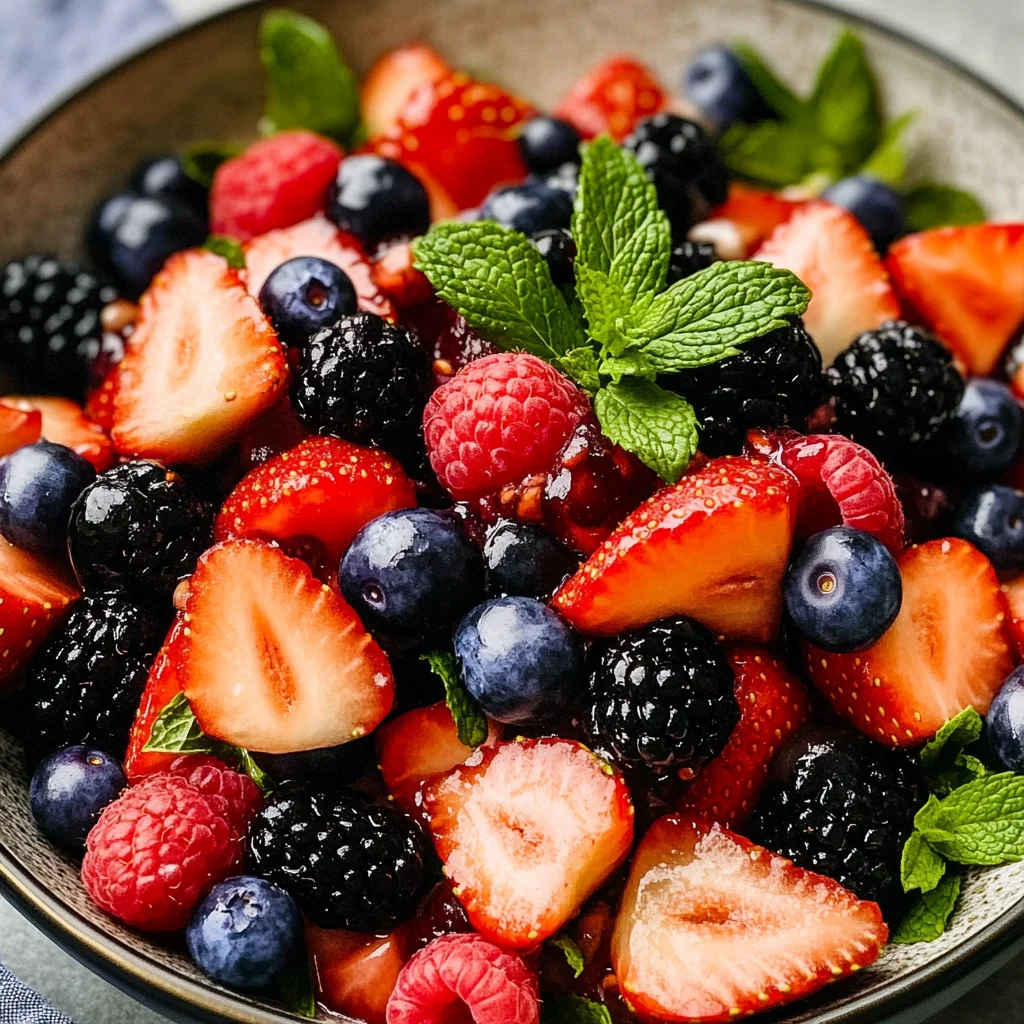 Fresh Berry Salad with Honey and Mint