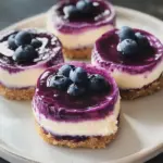 Juicy Mini Lemon Blueberry Cheesecakes