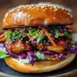 Korean BBQ Chicken Sandwich with Cabbage Slaw