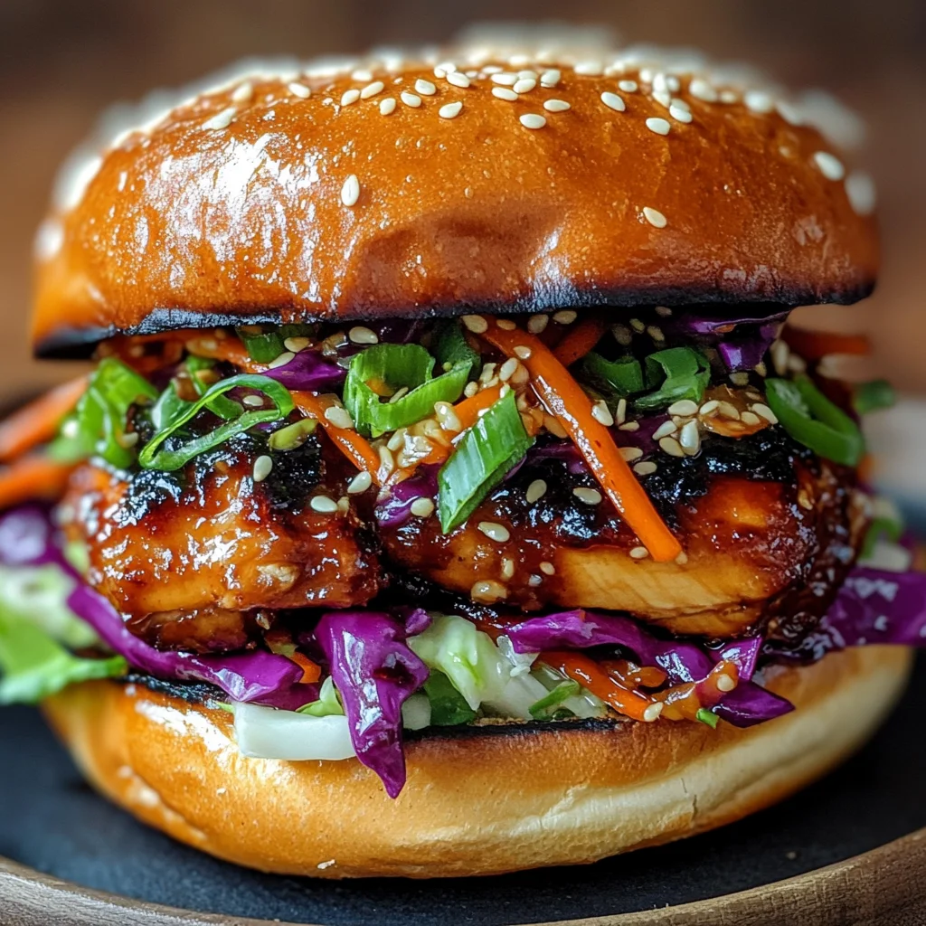 Korean BBQ Chicken Sandwich with Cabbage Slaw