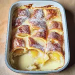 Lemon and custard croissant pudding