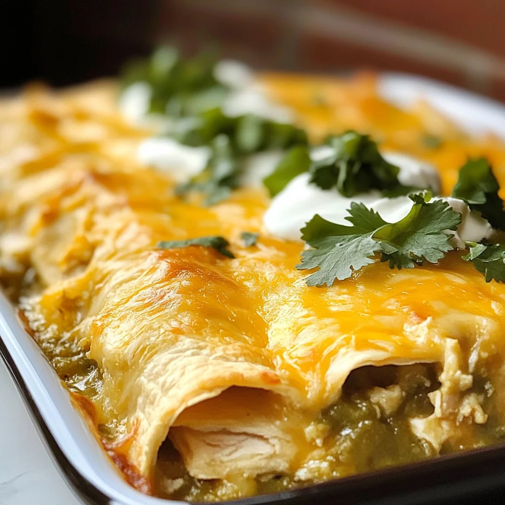 Quick and Easy Green Chile Chicken Enchilada Casserole