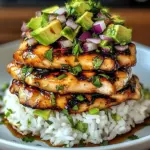 Tangy Honey Lime Chicken & Avocado Rice Stack That Delights