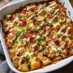 Buffalo Chicken Roasted Potato Bake