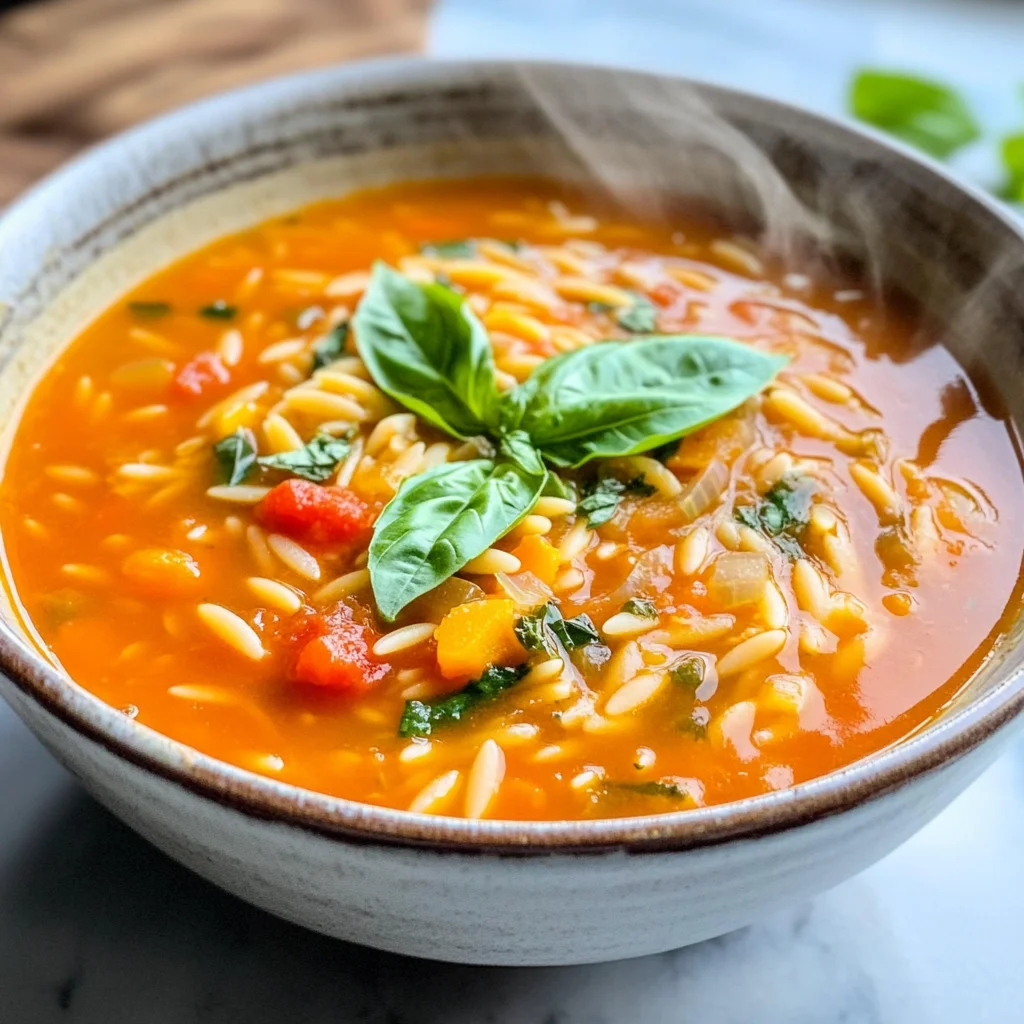 Hearty Tomato Orzo Soup